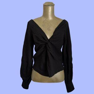 Scotch & Soda Black V-Neck Blouse XS
